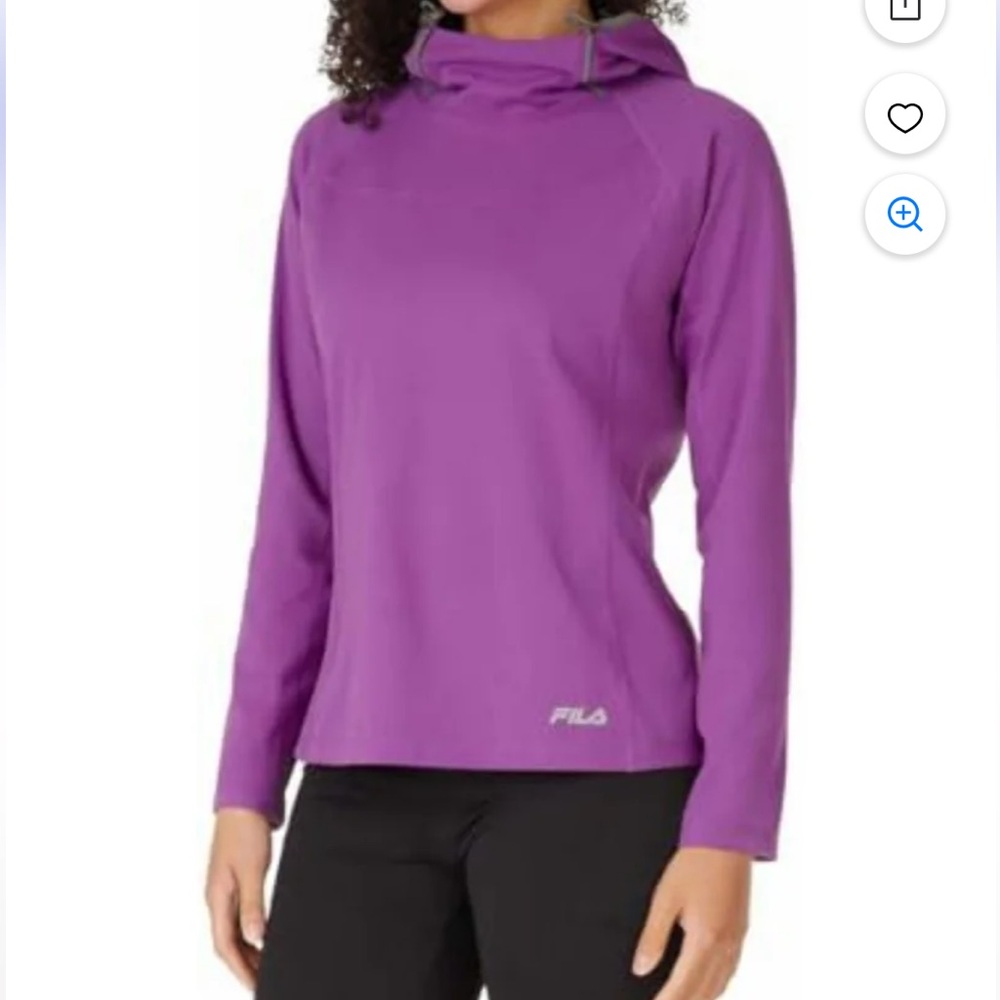 Fila Women’s Magenta Midweight Athleticwear Comfy Sportswear Pullover Hoodie SzL